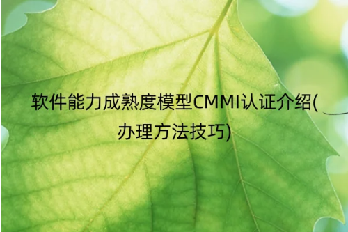 軟件能力成熟度模型CMMI認(rèn)證介紹(辦理方法技巧)