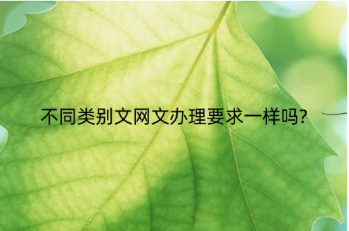 不同類(lèi)別文網(wǎng)文辦理要求一樣嗎?