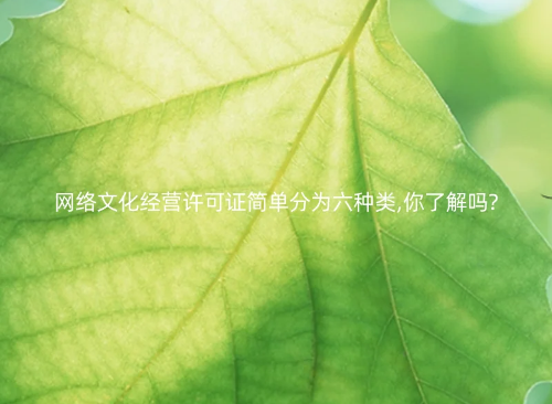 網(wǎng)絡(luò)文化經(jīng)營許可證簡單分為六種類,你了解嗎?